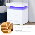 Nightstand Side Accent Table Colorful LED Light